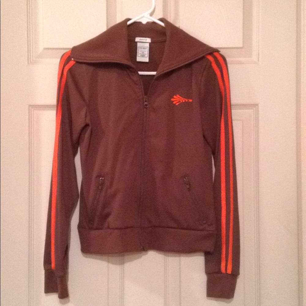 Brown and Orange Retro Style Active Wear Jacket.